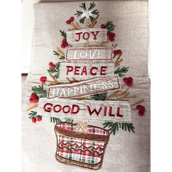 Christmas Table Runner Ribbon Embroidery Appliqué Christmas Tree By Balsam Fir - Picture 6 of 7